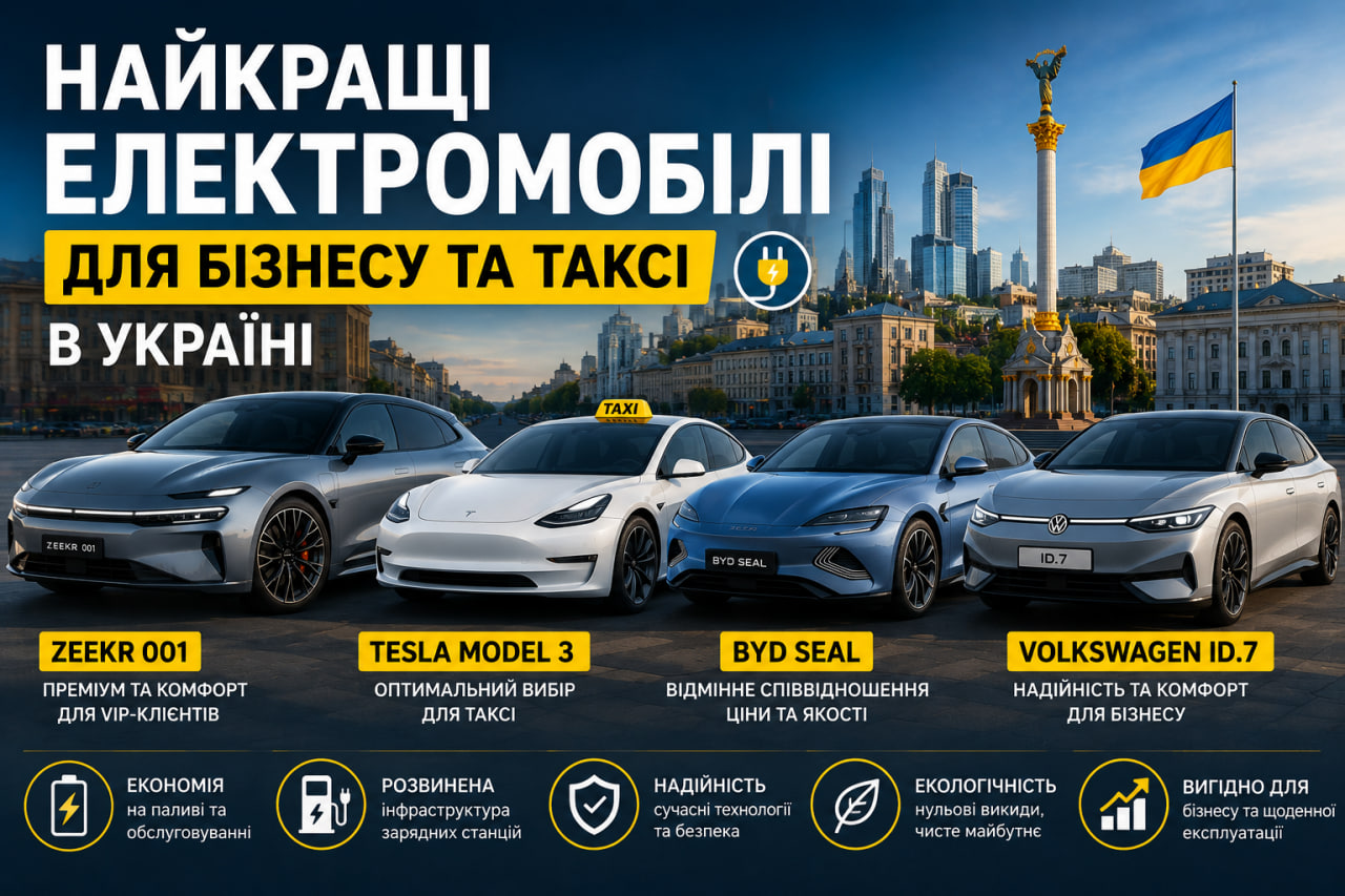 Електромобілі для бізнесу і таксі в Україні 2026: які моделі вибрати і чи справді вигідно