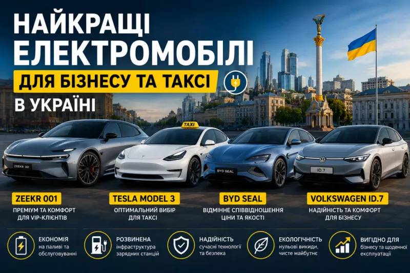 Найкращі електромобілі для бізнесу та таксі в Україні